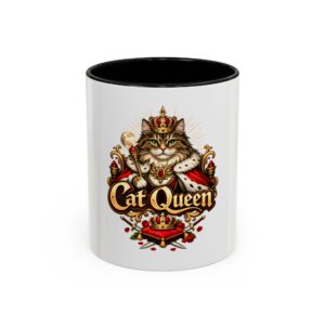15230383287540179331_2048.jpeg Cat Queen Coffee Mug — Regal Cat Lover Accent Mug (11/15oz)