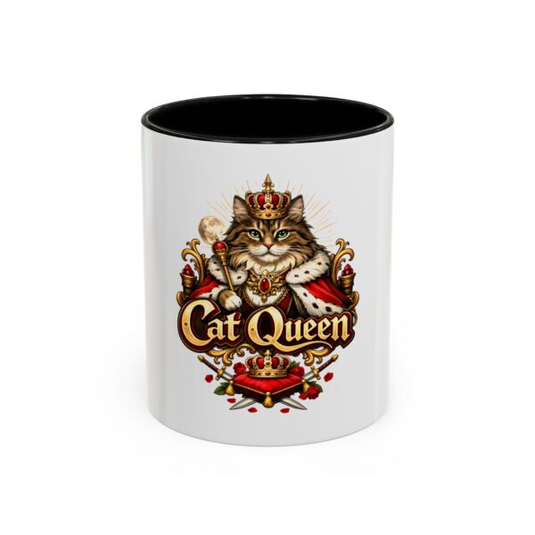 15230383287540179331_2048.jpeg Cat Queen Coffee Mug — Regal Cat Lover Accent Mug (11/15oz)