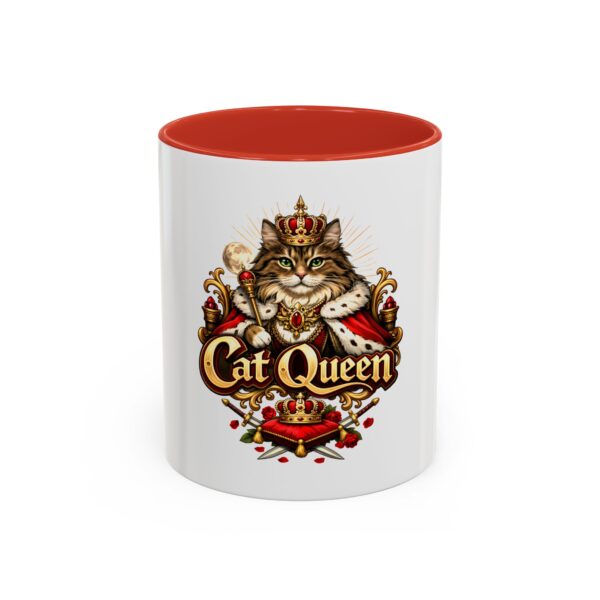 15791211250169857103_2048.jpeg Cat Queen Coffee Mug — Regal Cat Lover Accent Mug (11/15oz)