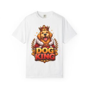16692650395498298307_2048.jpeg Dog King T‑Shirt — Golden Retriever Crowned Graphic Tee